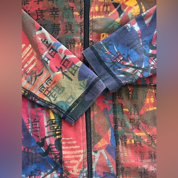 Chico’s Multicolor Oriental Artsy Graphics Cotton Zip Hoodie Women’s M - Picture 7 of 12
